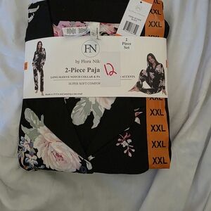 Flora Nikrooz Black Floral Pajama Set